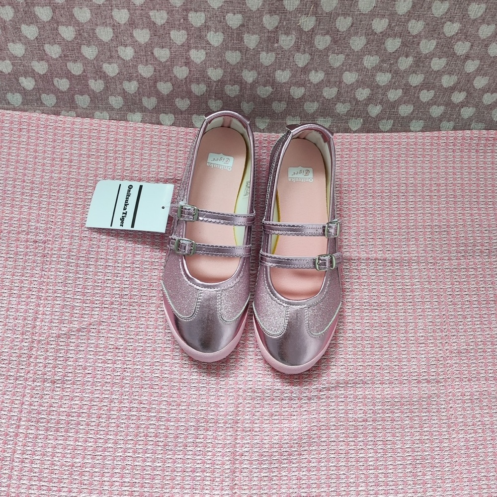 Onitsuka Tiger by Asics Metallic Pink Double-Strap Mary Jane Shoes